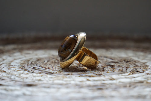 Bague Perle - Brun